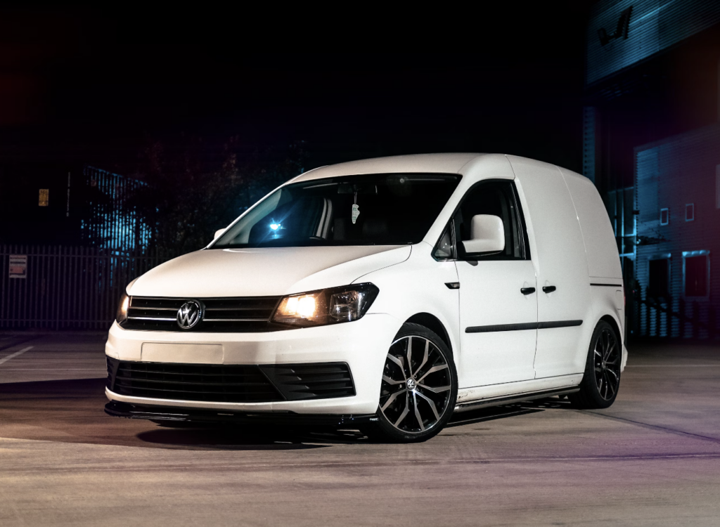 white caddy van